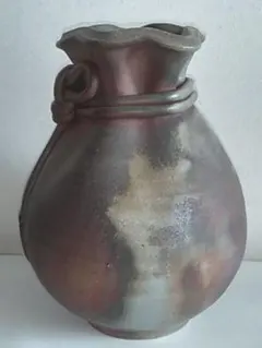 備前焼 物故作家 松井陶仙造 耳付き花入 - メルカリ