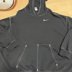 NIKE パーカー ブラック ホワイトステッチ