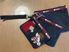 LeSportsac ファミリア　コラボ　ネイビー ポーチ 3点セット