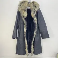 ☆セニノン リアルファーコート☆ファーコート レザー ミドル ブラック