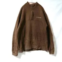 コロンビア　Columbia ブラウン ハーフジップ トレーナー M