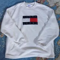TOMMY JEANS ホワイト トレーナー Lサイズ