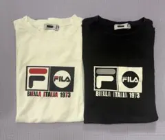 FILA 半袖 Tシャツ 160 白 黒 2枚組 ジュニア レディース 古着のサムネイル