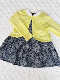 【美品】タルティーヌショコラ 襟付き　長袖ワンピース　日本製100cm bebe