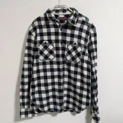 Purple&Yellowバッファローチェック柄ネルシャツ Lマチ付き猫目ボタンのサムネイル
