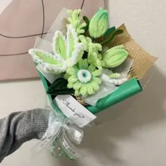 韓国/枯れない花/推し活/モールフラワーグリーン花束