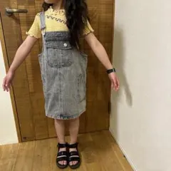 SALE。デニムミニジャンパースカート