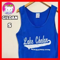 usa古着 GILDAN タンクトップ Lake Chelan ブルー Sのサムネイル