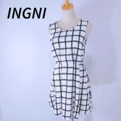 a0872 新品未使用　INGNI/イング チェック柄 ノースリーブワンピース