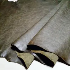 ☆牛革 プルアップシュリンク ダークカーキ 1.5~1.6㍉ 238dsヘビタン