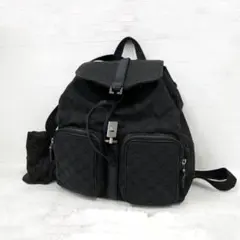 【激レア】GUCCI ジャッキー GGキャンバス ミニリュック 巾着 フラップ黒