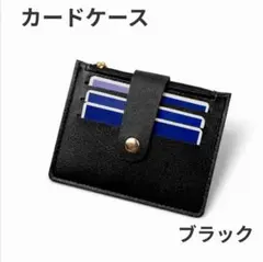 スリムカードケース コイン収納 ミニ財布 フェイクレザー ブラック