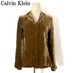 カルバンクライン 長袖ジャケット ブラウン ベロア レーヨン 4 C5223