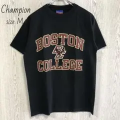 Champion　チャンピオン　刺繍　カレッジプリント　半袖Tシャツ　大学　M