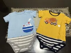 ベルメゾン　ベビー　半袖ロンパース　双子　2枚セットのサムネイル