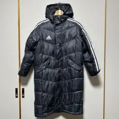 adidas アディダス　サッカー　ベンチコート　150 ブラック　黒
