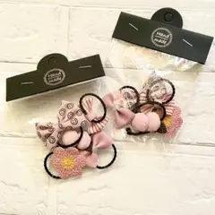 【合計10個】ヘアゴム セット まとめ売り ピンク系 リボン さくらんぼ 花