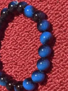 青と黒のブルータイガーアイのブレスレット