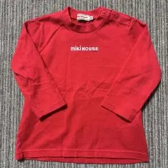 ミキハウス ロンT Tシャツ 長袖 カットソー 赤 ロゴ 80サイズ