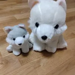 オオカミのぬいぐるみセット 大小2体
