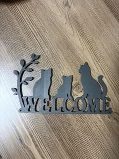 WELCOME 猫 ウォールアート 壁飾りのサムネイル