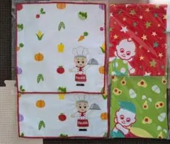 キューピーマヨネーズ非売品ミニタオル2点ポーチ赤緑セット