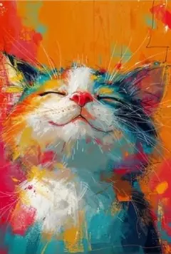 【✨秀麗品✨】 ポジティブな猫のポップアート 絵画 大きいサイズ