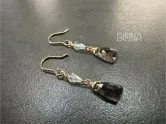 ✴︎14kgf✴︎ モスアクアマリン ペアシェイプ ショートピアスorイヤリング