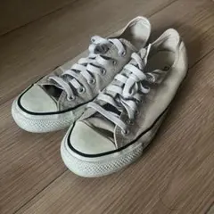 コンバース　24 ベージュ キャンバス ローカット スニーカー