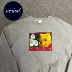 P2558 90s〜00s Disney くまのプーさん　プリント　スウェット