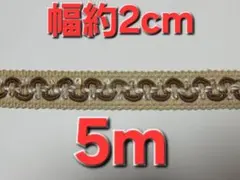 01-10 ブレード 5m 約2cm幅 ベージュ+ブラウン　手芸　手芸用リボン