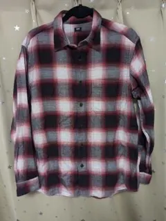 ユニクロ　オンブレシャツ　シャドーチェック　ネルシャツ　バッファロー　Lサイズ
