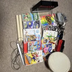 Wii一式　黒　リモコン２本　ヌンチャク1個 ソフト11本セット