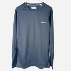 コロンビア Q5 長袖Tシャツ ネイビー ロゴプリント S アウトドア スポーツ