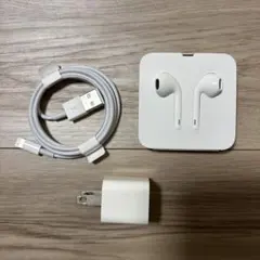 iPhone付属品イヤホン & Lightningケーブルセット