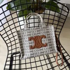 CELINE スモール カバ タイス トリオンフ テキスタイル&カーフスキン