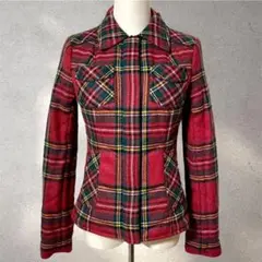 【バーバリー ブルーレーベル】38/リバーシブルジャケット/チェック柄/黒/長袖