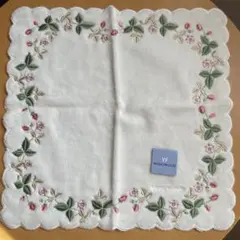 Wedgwood 花柄刺繍 タオルハンカチ