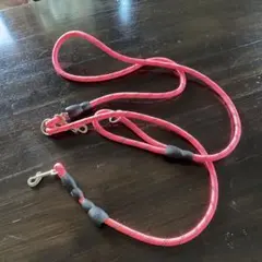 犬用リード ピンク 2匹一緒のサムネイル