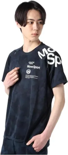 デサント Tシャツ 半袖 吸汗速乾 MOVESPORT メンズ ネイビー M