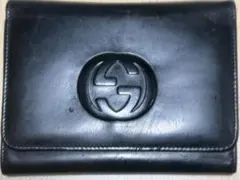 機能的にとってもいいです⭐️GUCCI ブラックレザー三つ折り財布