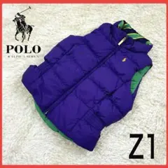 送料無料！ ポロラルフローレン リバーシブル ダウン ベスト ブルゾン 刺繍ロゴ