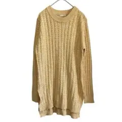 （889）GUジーユー　ケーブル　チュニック　ニット　セーター M