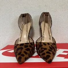 ヒョウ柄ポインテッドトゥハイヒール