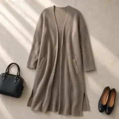 ★美品◆スローブイエナ◆季節の変わり目に♡ニットロングコートBEのサムネイル