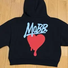 MOBB. パーカー ブラック ハートプリント