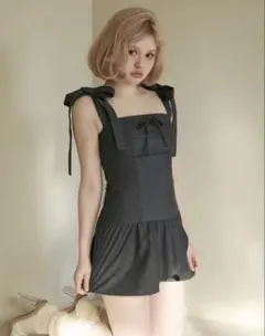 andmary Rojina ribbon dress brown アンドマリー - メルカリ