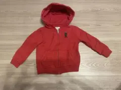 ポロ　ラルフローレン　赤いポロ刺繍フード付きトレーナー