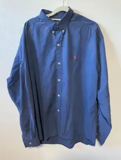 【希少】90s USA製 ラルフローレン BDシャツ ピンクポニー ネイビー