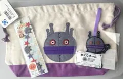 ※7月迄※ミュージアム限定　だだんだん　巾着　お弁当袋　めくりネーム　ワッペン